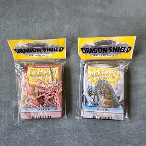 Dragon Shield Mini Card Sleeves 50ct Fusion & 50ct Black - Lot of 2 - Brand new